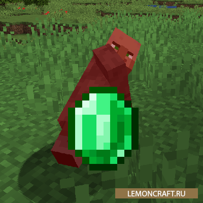 Мод на изумруды из жителей Villagers Drop Emeralds on Death [1.16.5]